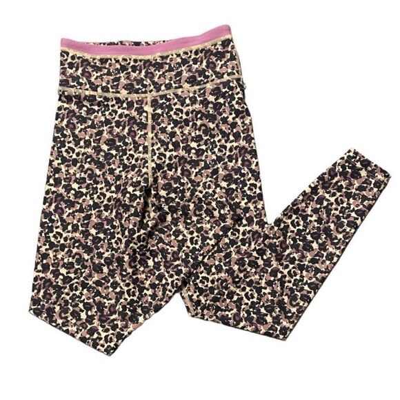 Johnny Was Calme Endurance High Waist 7/8 Leggings in Mauve Leopard Size LG NWT - Picture 1 of 2